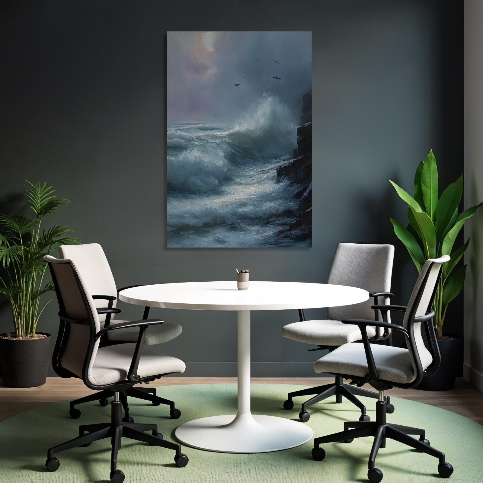 Dramatische Meerlandschaft Mit Wellen Und Felsen