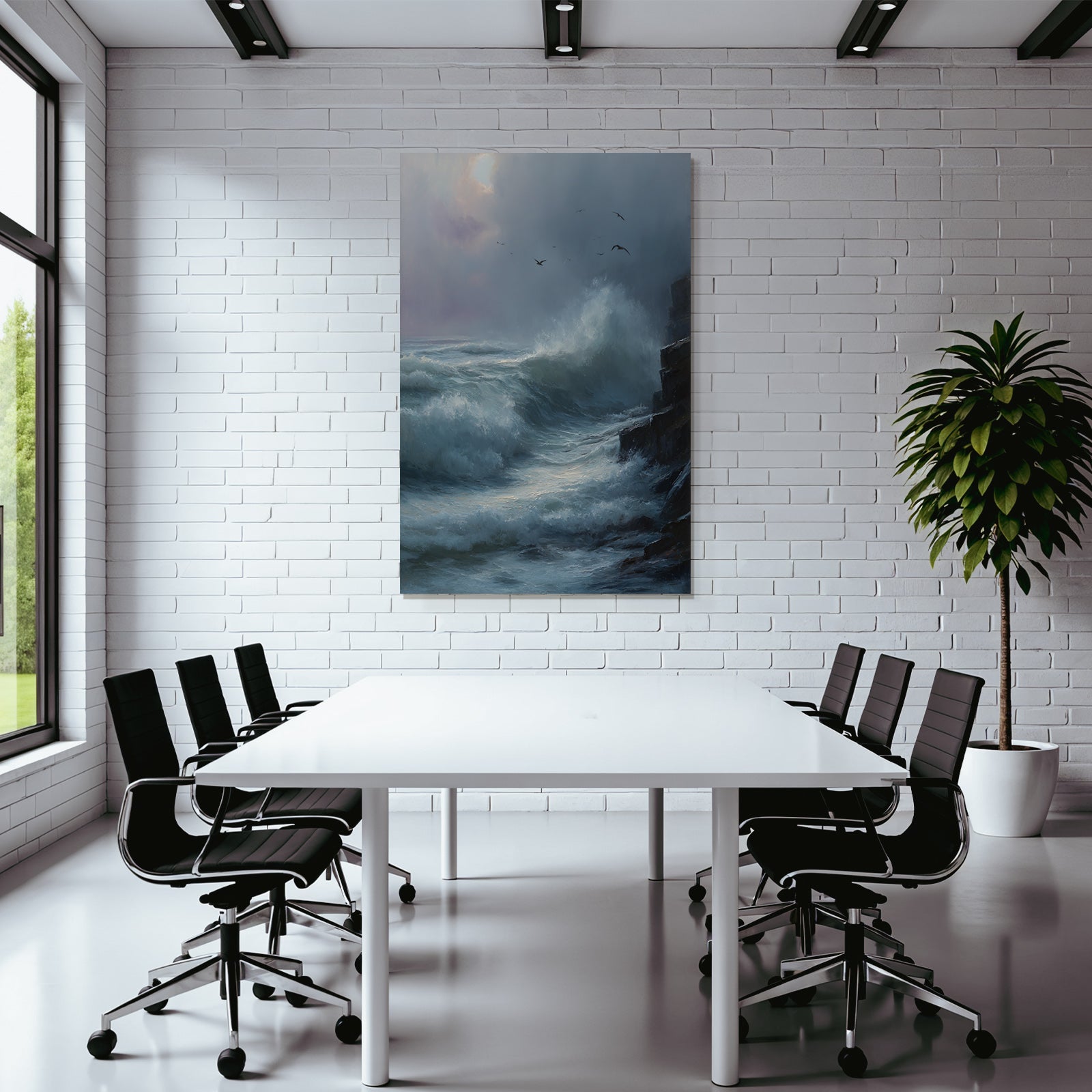 Dramatische Meerlandschaft Mit Wellen Und Felsen