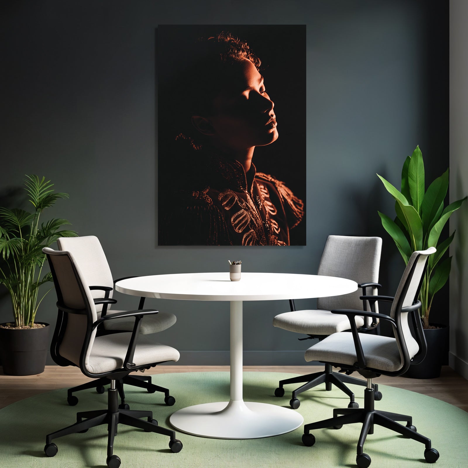 Dramatisches Portait Mit Weichem Licht Und Schatten