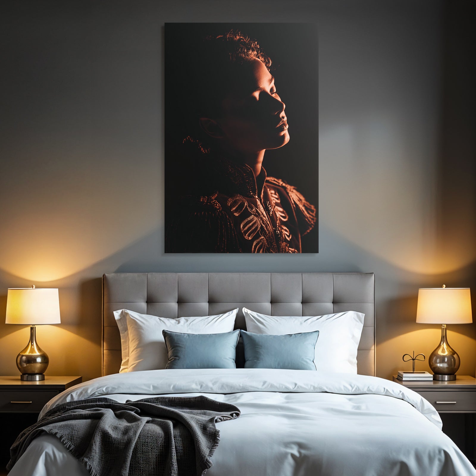 Dramatisches Portait Mit Weichem Licht Und Schatten