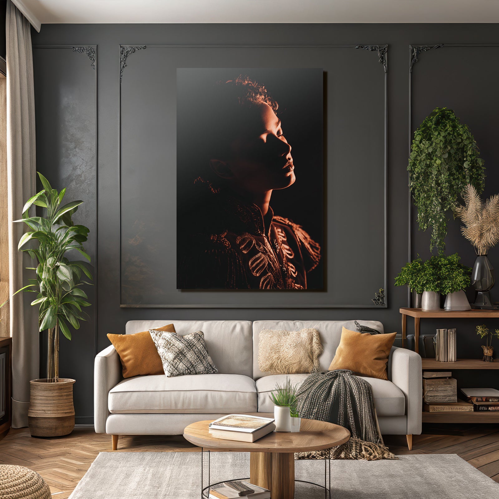 Dramatisches Portait Mit Weichem Licht Und Schatten