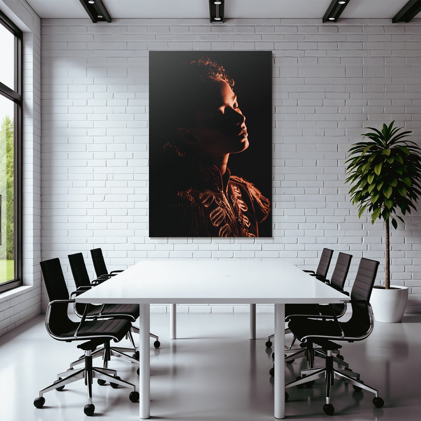 Dramatisches Portait Mit Weichem Licht Und Schatten