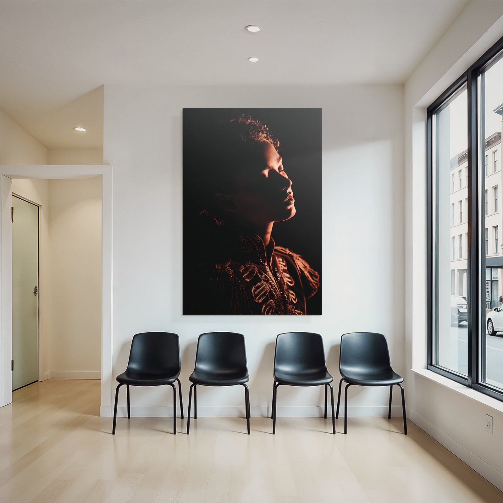 Dramatisches Portait Mit Weichem Licht Und Schatten