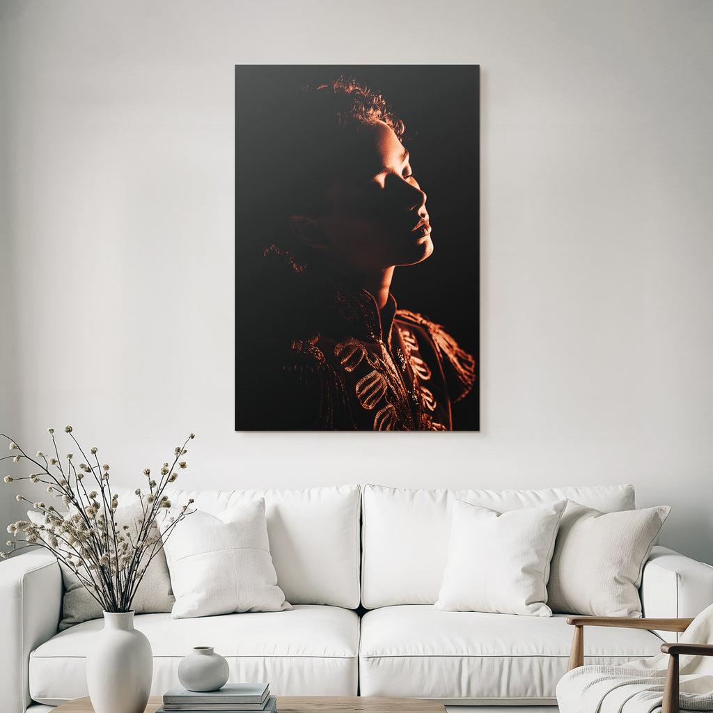 Dramatisches Portait Mit Weichem Licht Und Schatten