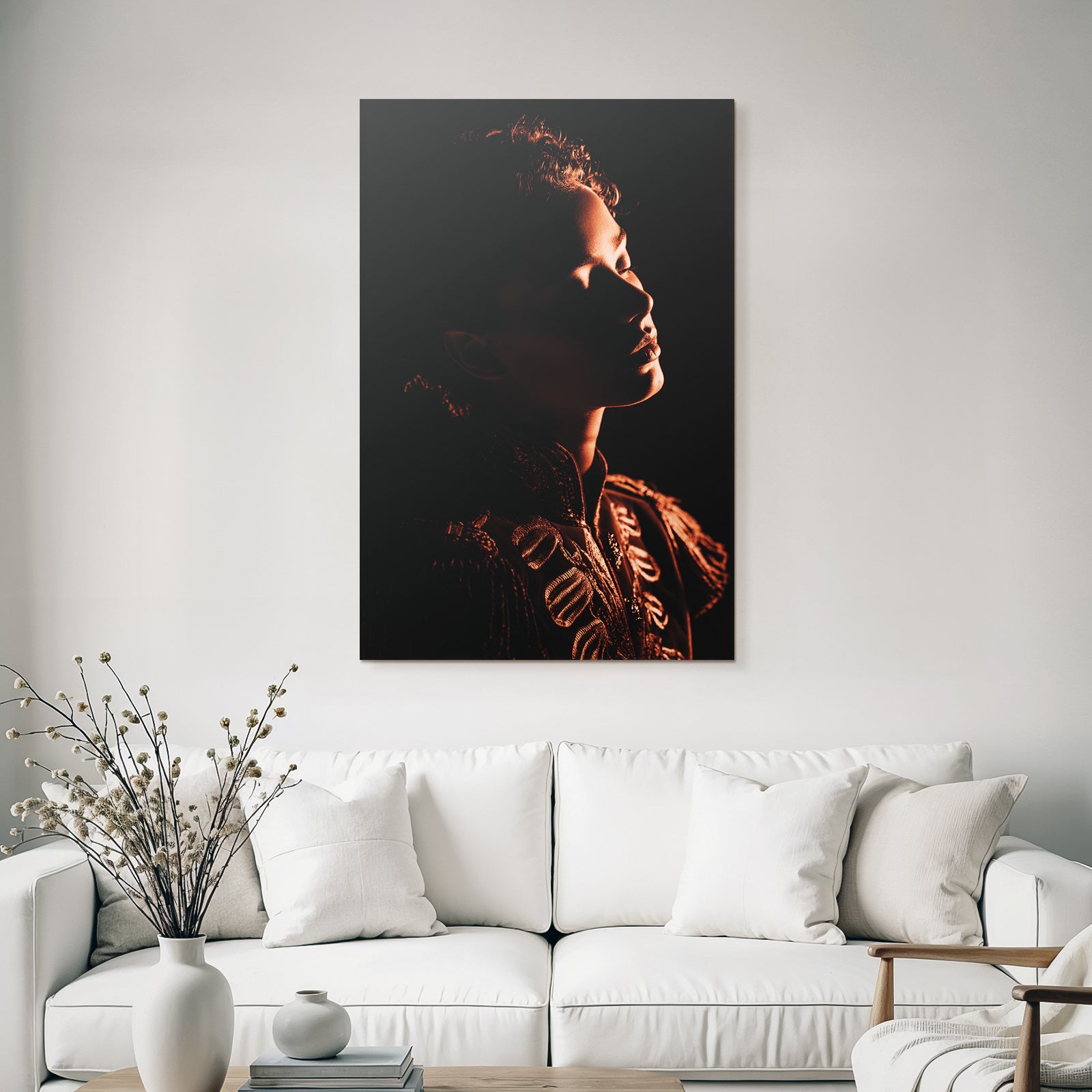 Dramatisches Portait Mit Weichem Licht Und Schatten