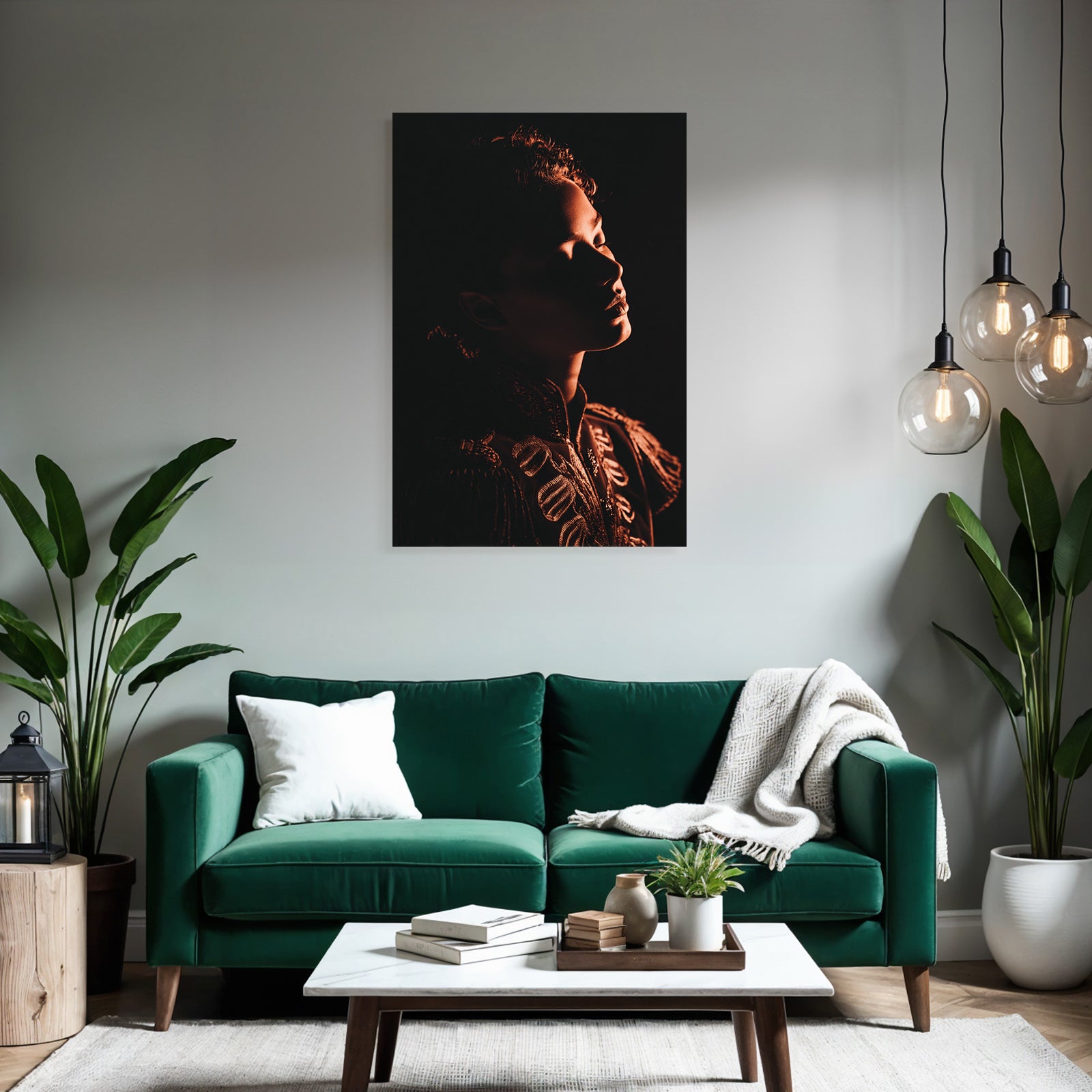 Dramatisches Portait Mit Weichem Licht Und Schatten