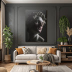 E Skulptur Brust Nahaufnahme Detaillierte Gesichtszuege Curly Haare