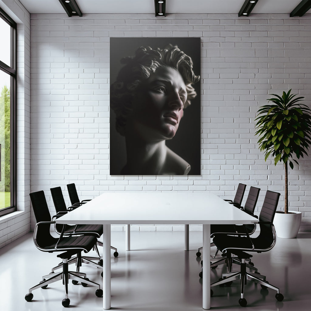 E Skulptur Brust Nahaufnahme Detaillierte Gesichtszuege Curly Haare