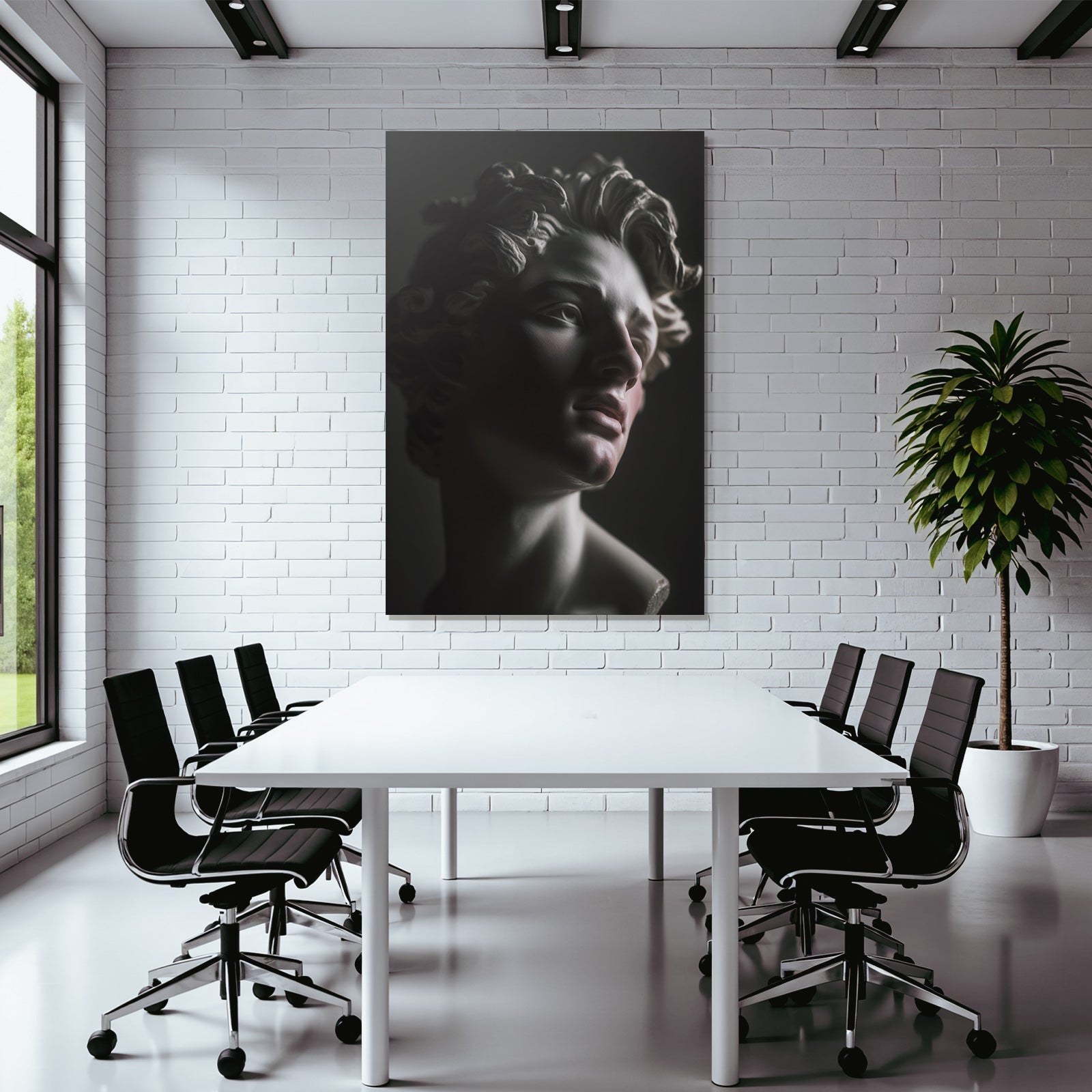 E Skulptur Brust Nahaufnahme Detaillierte Gesichtszuege Curly Haare