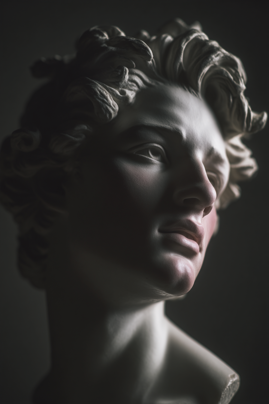 E Skulptur Brust Nahaufnahme Detaillierte Gesichtszuege Curly Haare | Klassisch | Einrichtungsstile