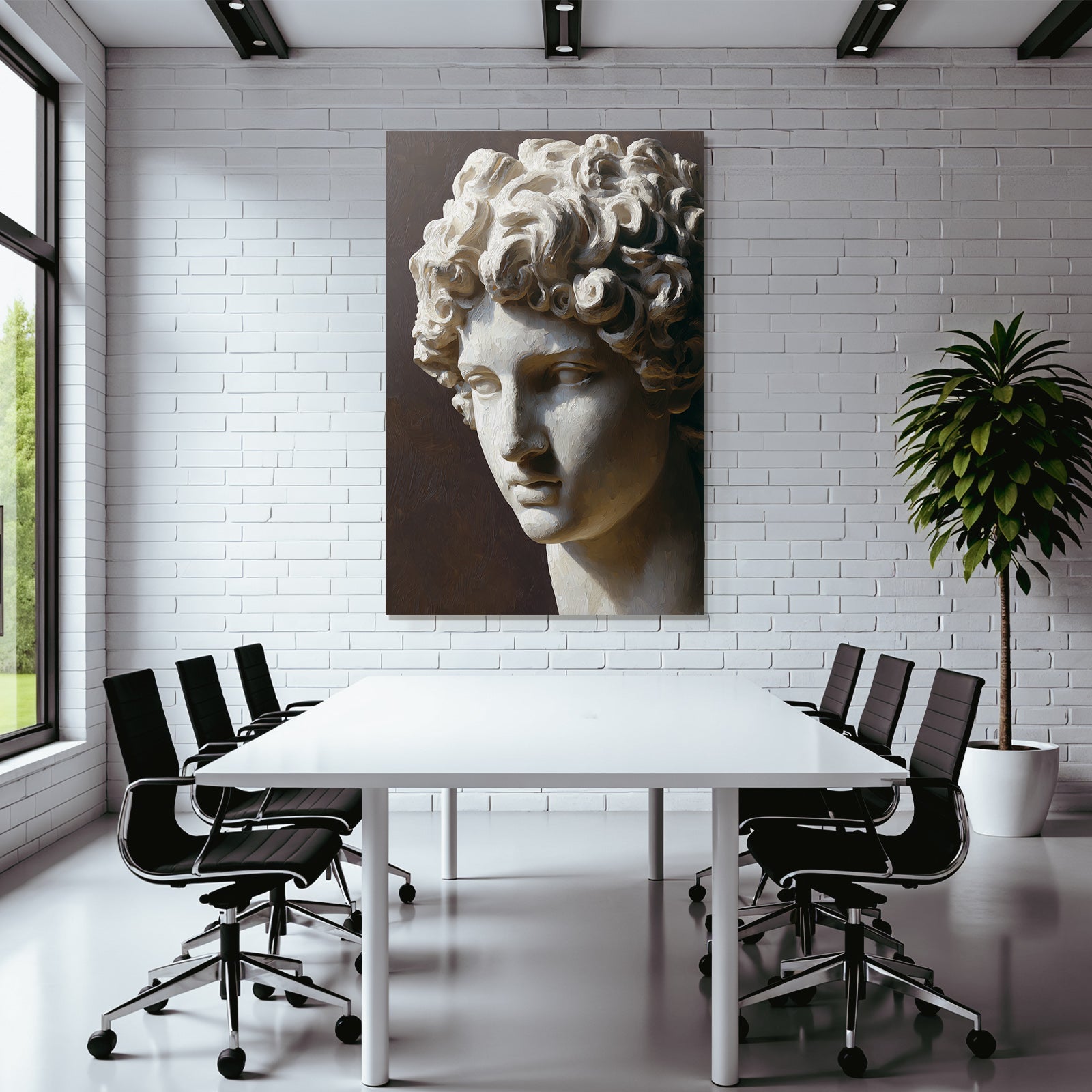 E Skulptur Mit Detailreichen Funktionen Curly Hair Und Exprssivem Gesicht