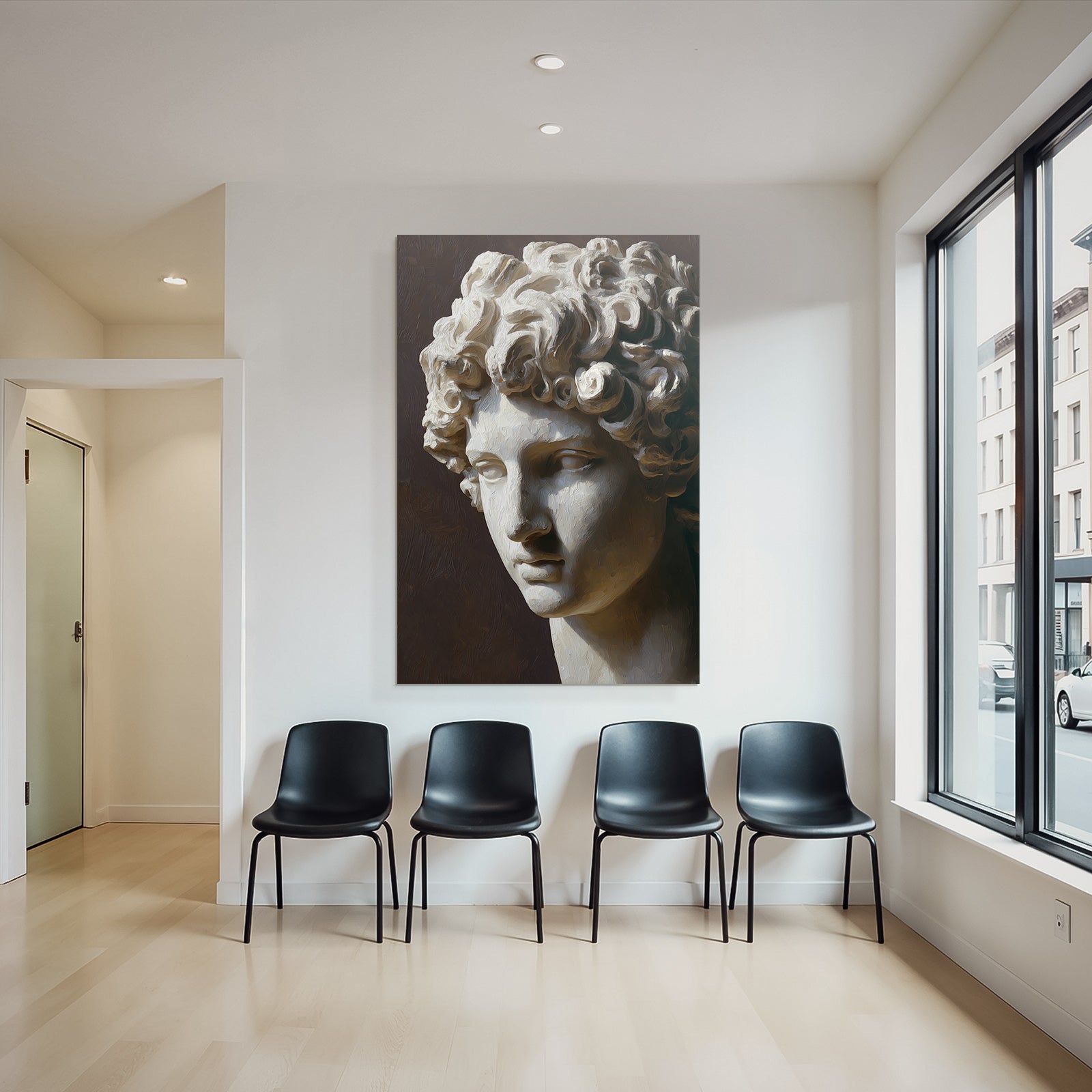 E Skulptur Mit Detailreichen Funktionen Curly Hair Und Exprssivem Gesicht
