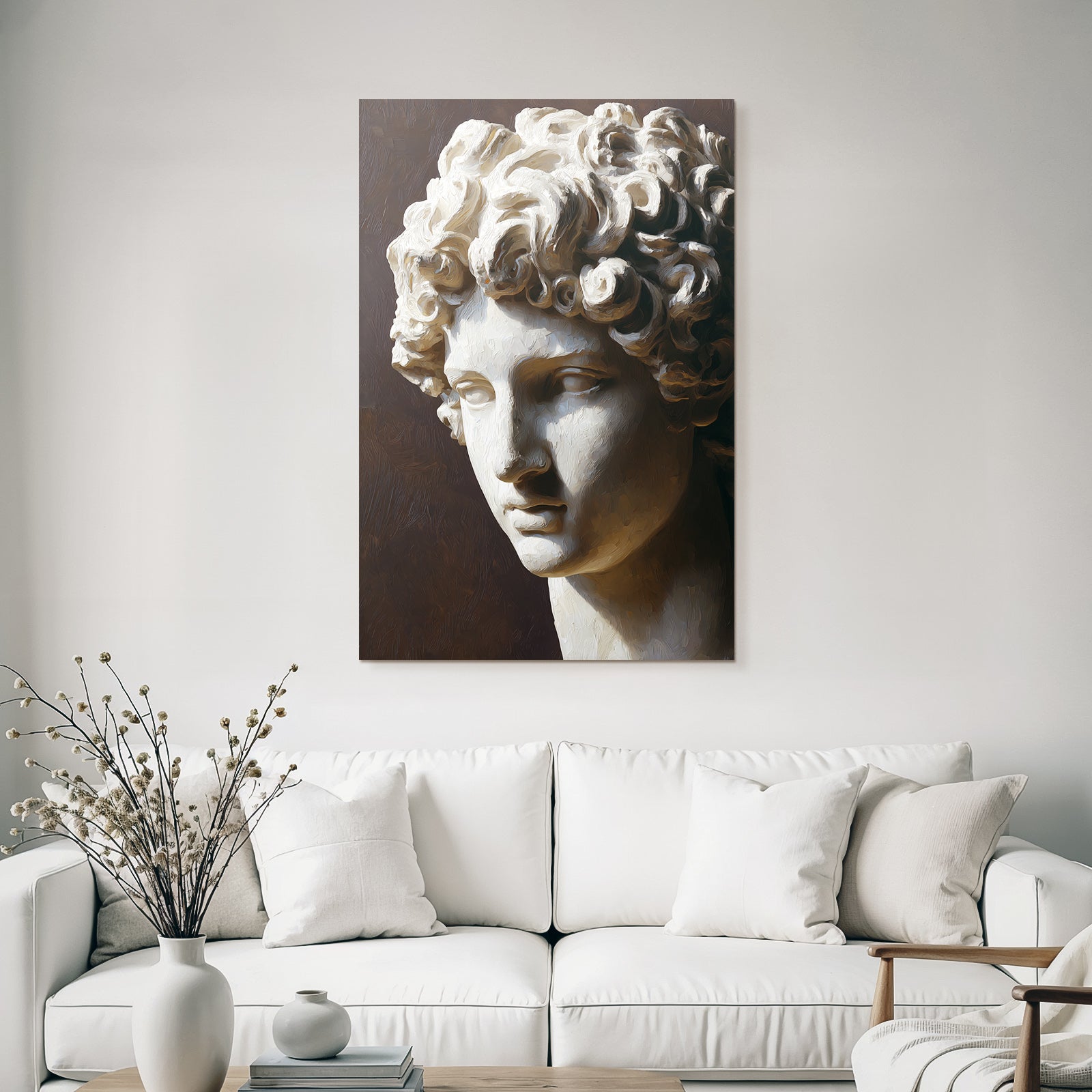 E Skulptur Mit Detailreichen Funktionen Curly Hair Und Exprssivem Gesicht