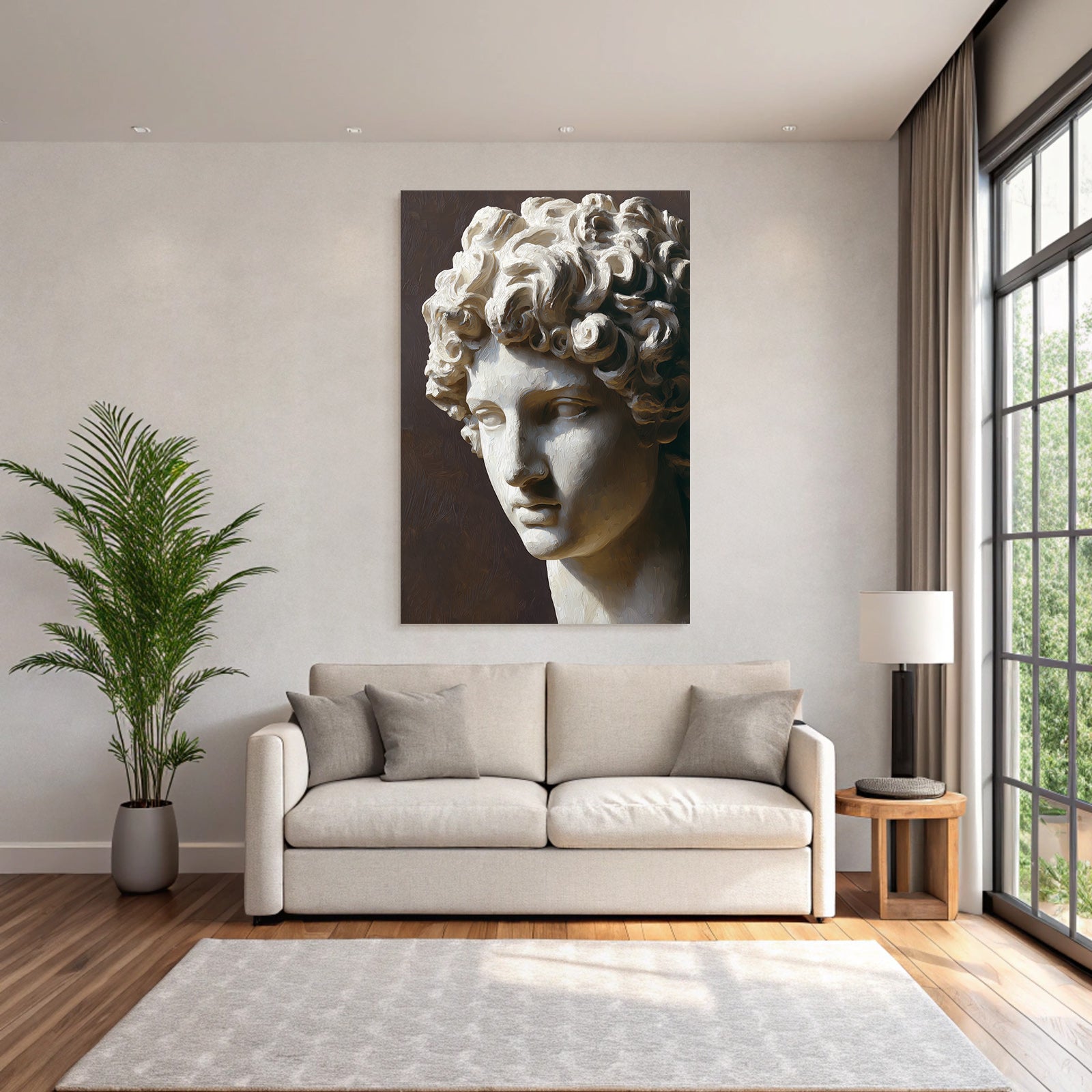E Skulptur Mit Detailreichen Funktionen Curly Hair Und Exprssivem Gesicht