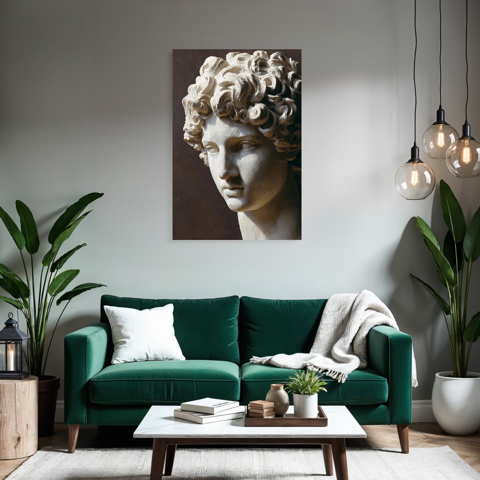 E Skulptur Mit Detailreichen Funktionen Curly Hair Und Exprssivem Gesicht