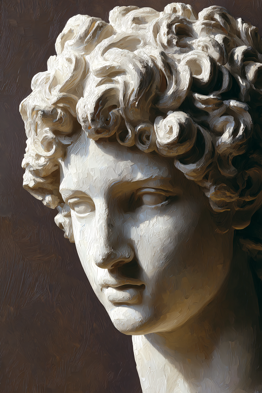 E Skulptur Mit Detailreichen Funktionen Curly Hair Und Exprssivem Gesicht | Klassisch | Einrichtungsstile