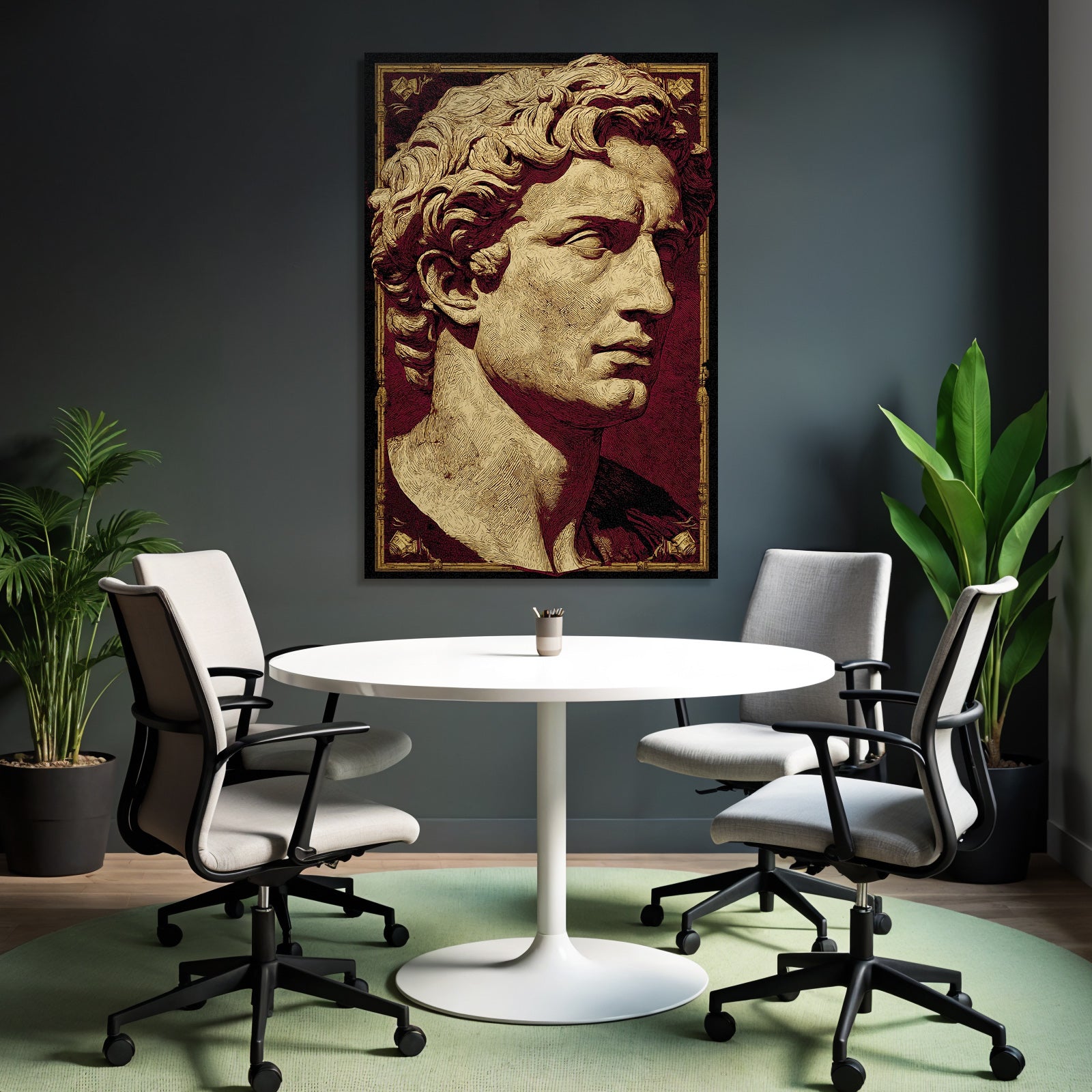 E Skulptur Portrait Kopf Hals Licht Schatten Texture