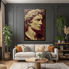 E Skulptur Portrait Kopf Hals Licht Schatten Texture