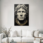 E Statue Mann Mit Welligem Haar Und Schmuck