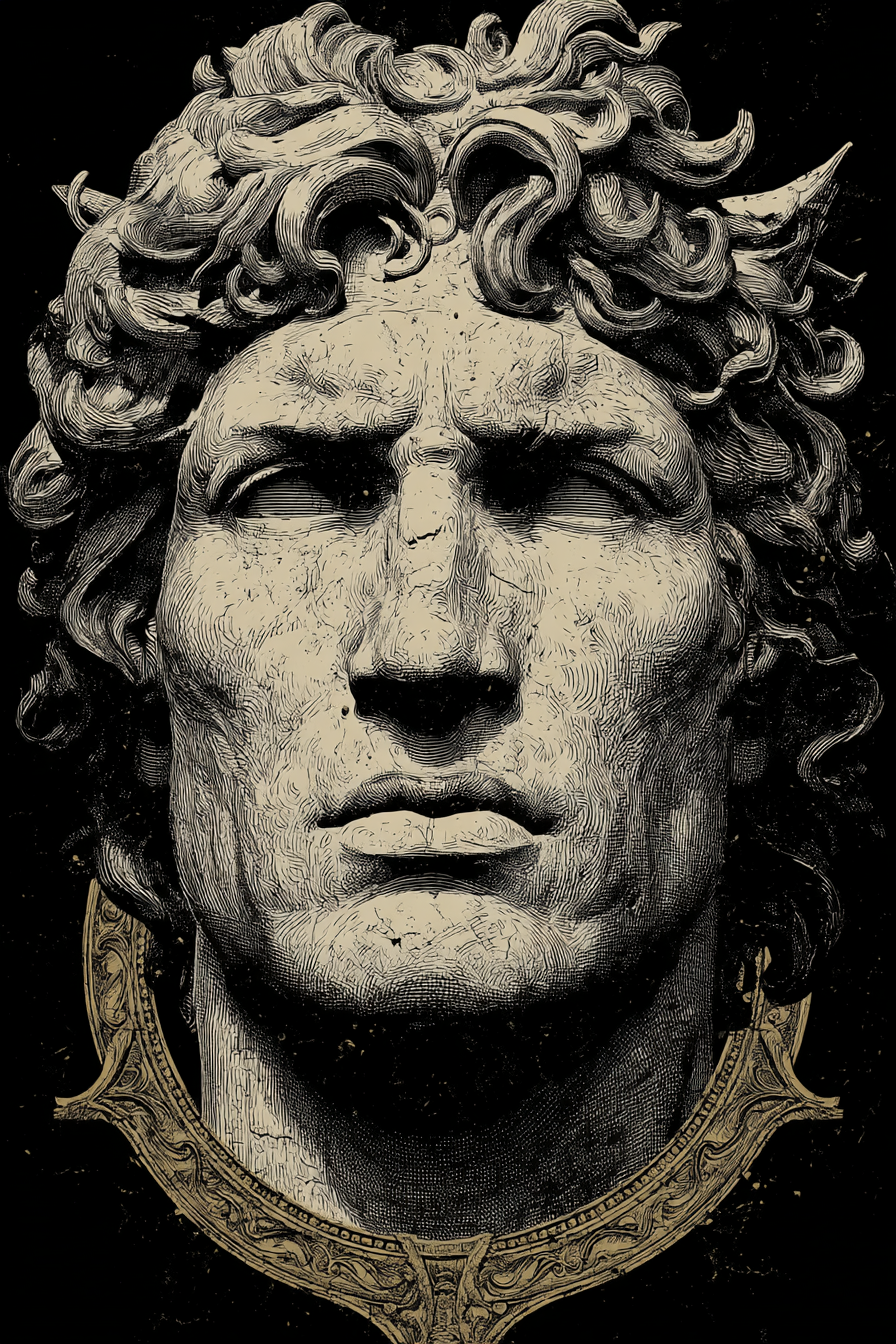 E Statue Mann Mit Welligem Haar Und Schmuck | Klassisch | Einrichtungsstile