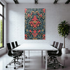 Elegantes Muster Baroque Design Blau Rot Gold
