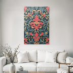 Elegantes Muster Baroque Design Blau Rot Gold
