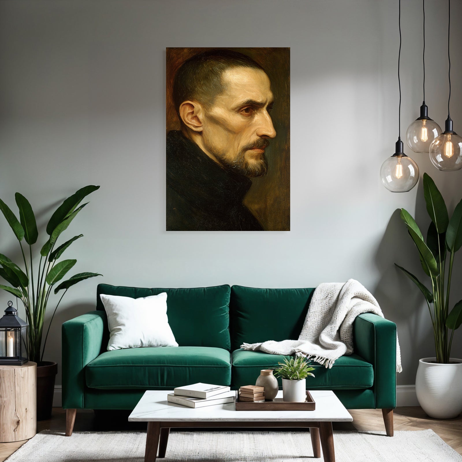 Es Portraet Eines Mannes Mit Somberem Ausdruck