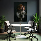 Historische Theatrale Portrait Mit Roten Locken Und Dekorativem Kragen