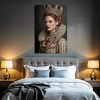 Historisches Kostuem Mit Kronen Und Schmuck In Eleganter Haarstellung