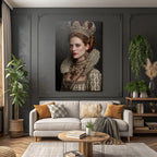 Historisches Kostuem Mit Kronen Und Schmuck In Eleganter Haarstellung