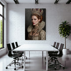 Historisches Kostuem Mit Kronen Und Schmuck In Eleganter Haarstellung
