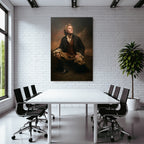 Historisches Portraet Person In Dramatischer Pose Mit Welligem Haar