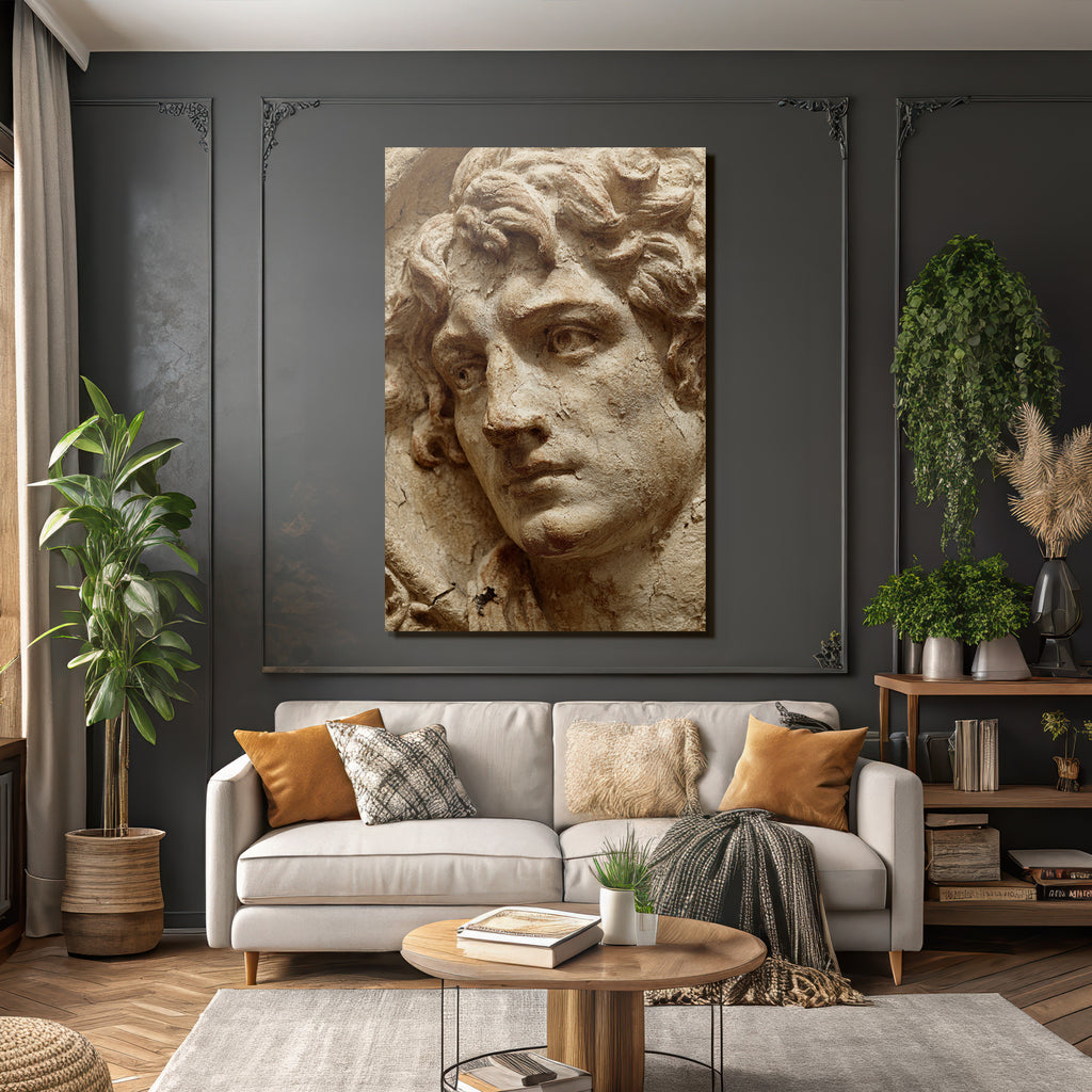 Humanes Gottes Gesicht Nahaufnahme E Kunst Skulptur