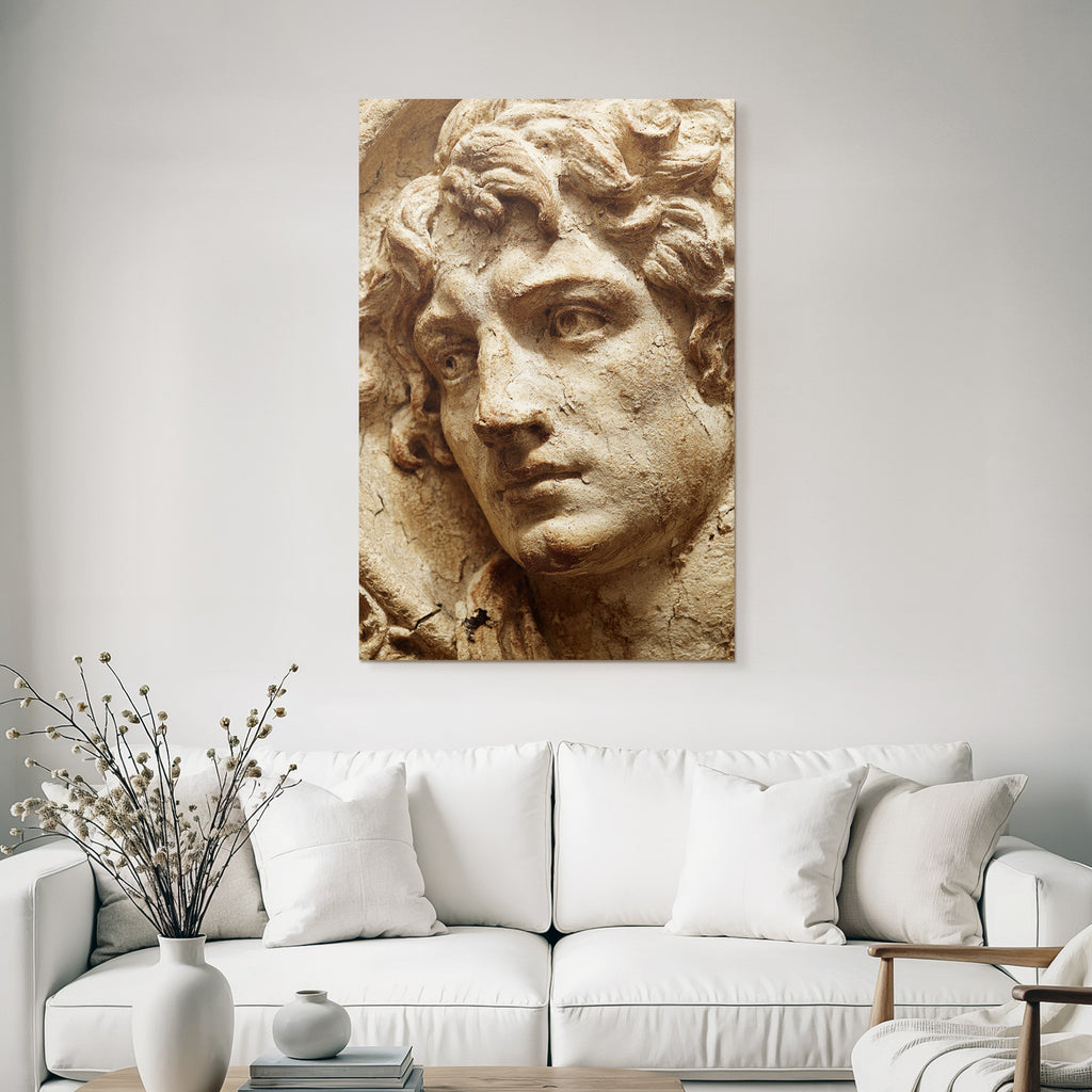 Humanes Gottes Gesicht Nahaufnahme E Kunst Skulptur