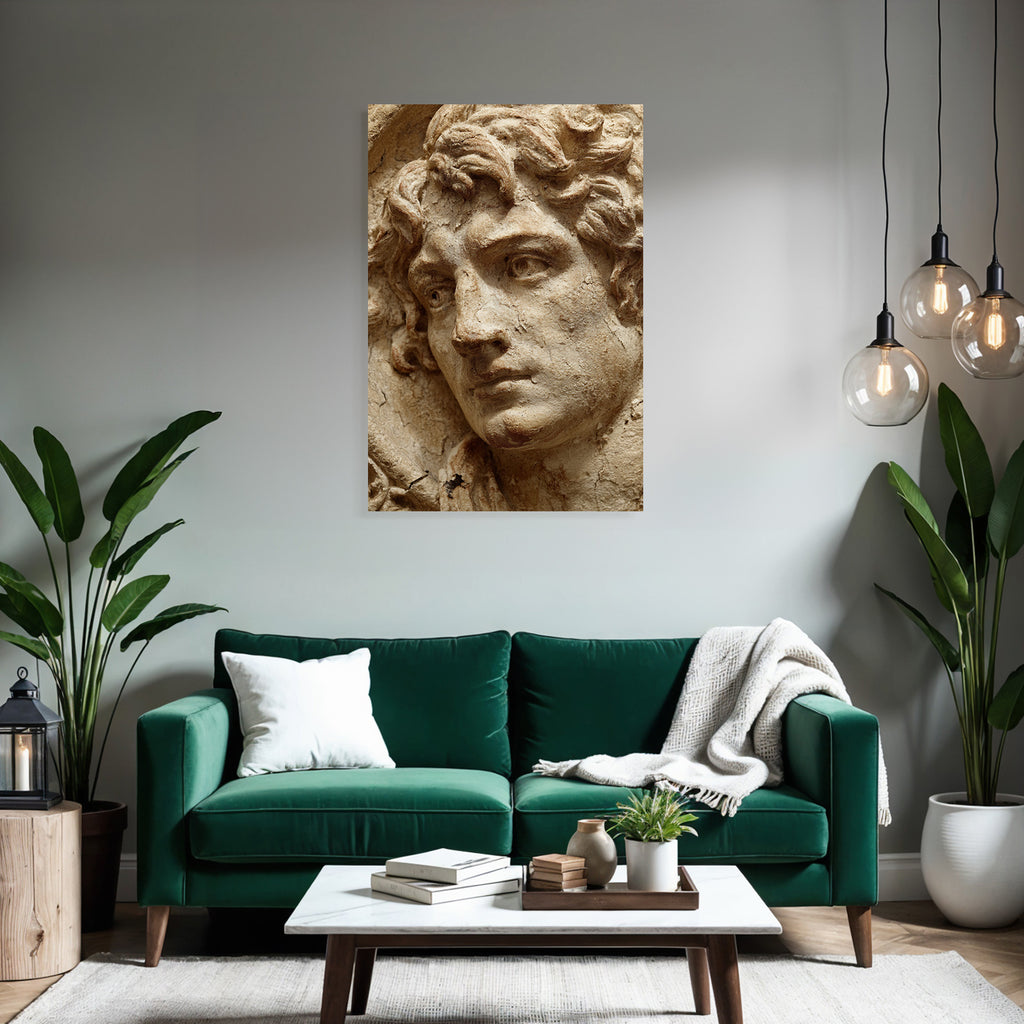 Humanes Gottes Gesicht Nahaufnahme E Kunst Skulptur