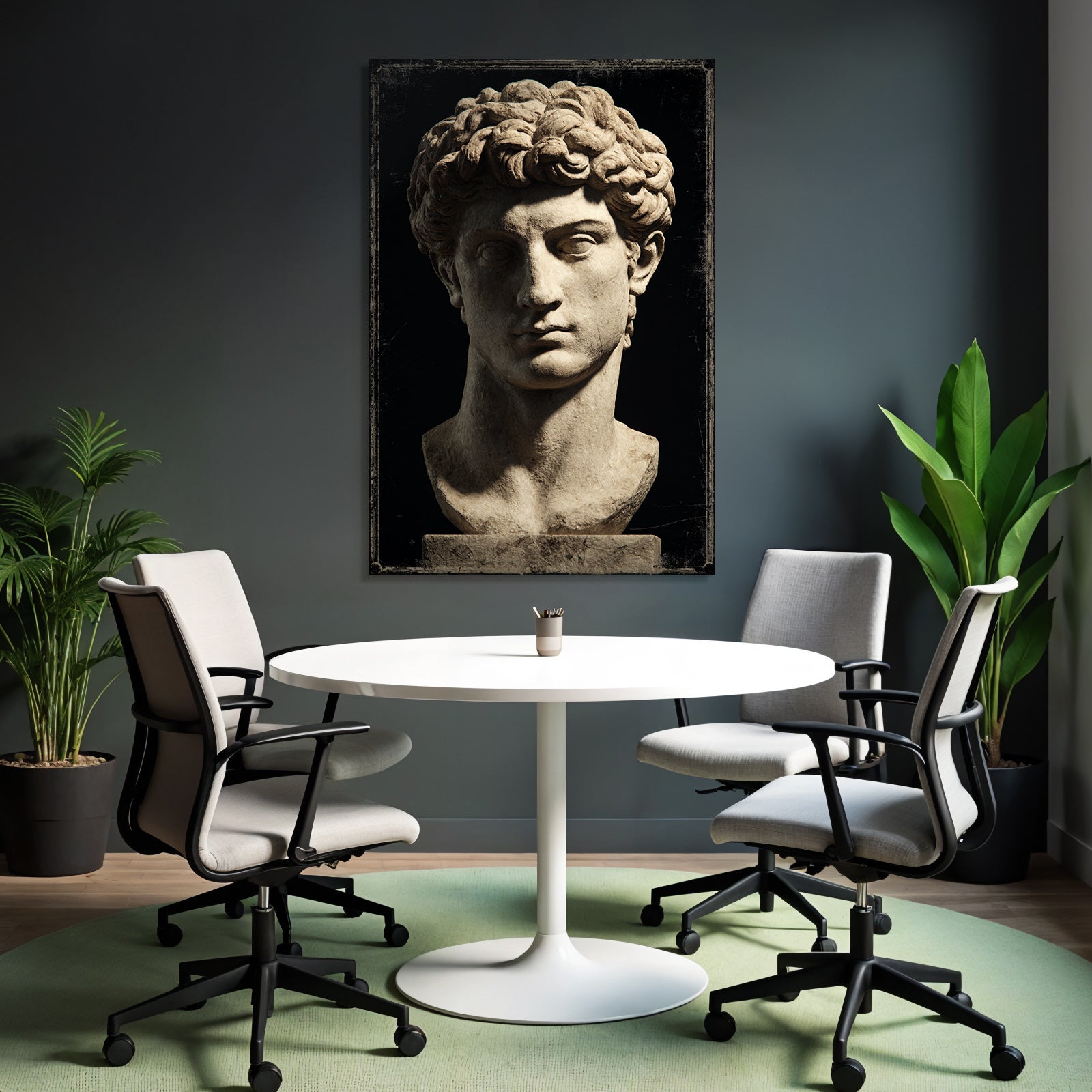 Jugendlicher Bust Mit Lockigem Haar Marmor Sculptur E Kunst