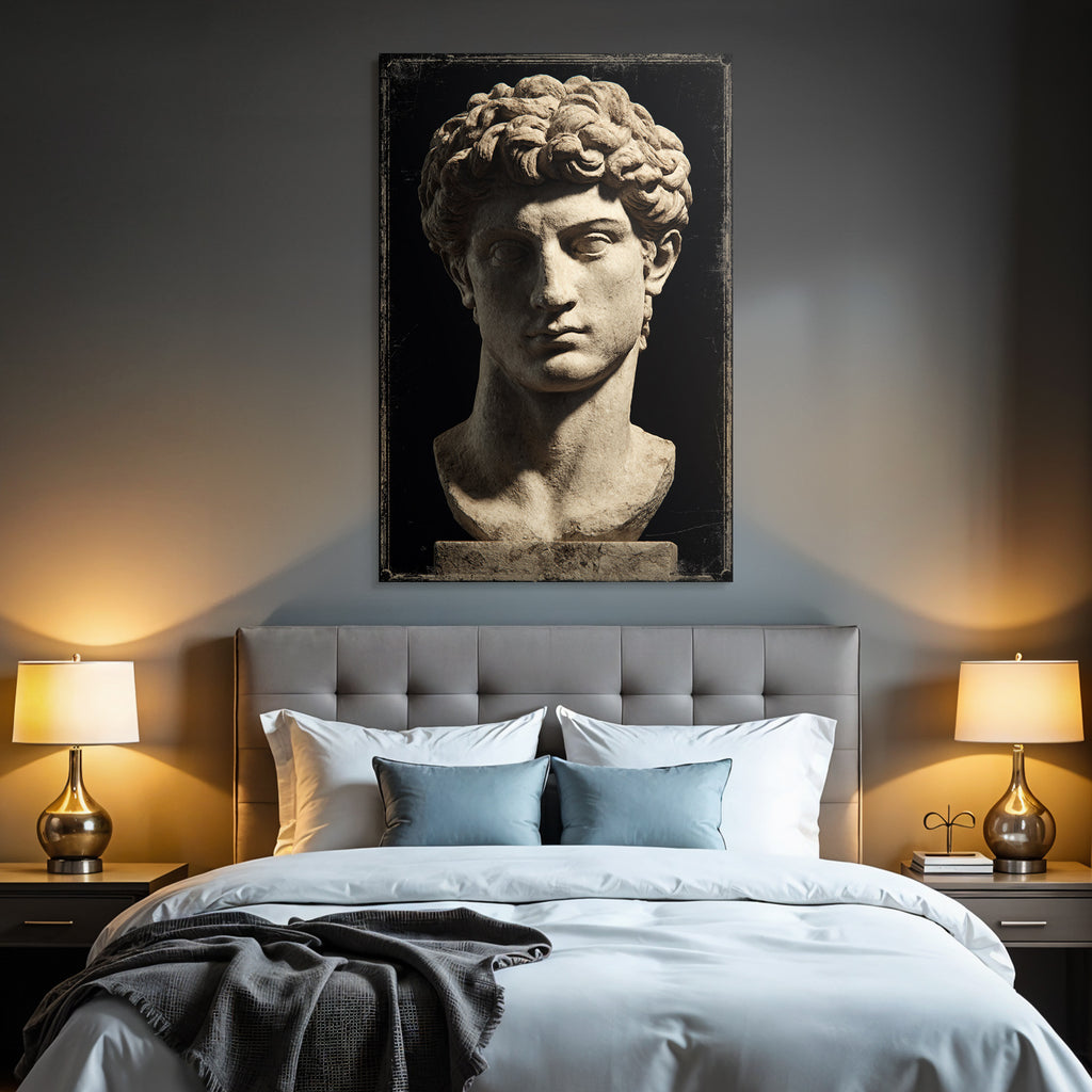 Jugendlicher Bust Mit Lockigem Haar Marmor Sculptur E Kunst