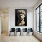 Jugendlicher Bust Mit Lockigem Haar Marmor Sculptur E Kunst