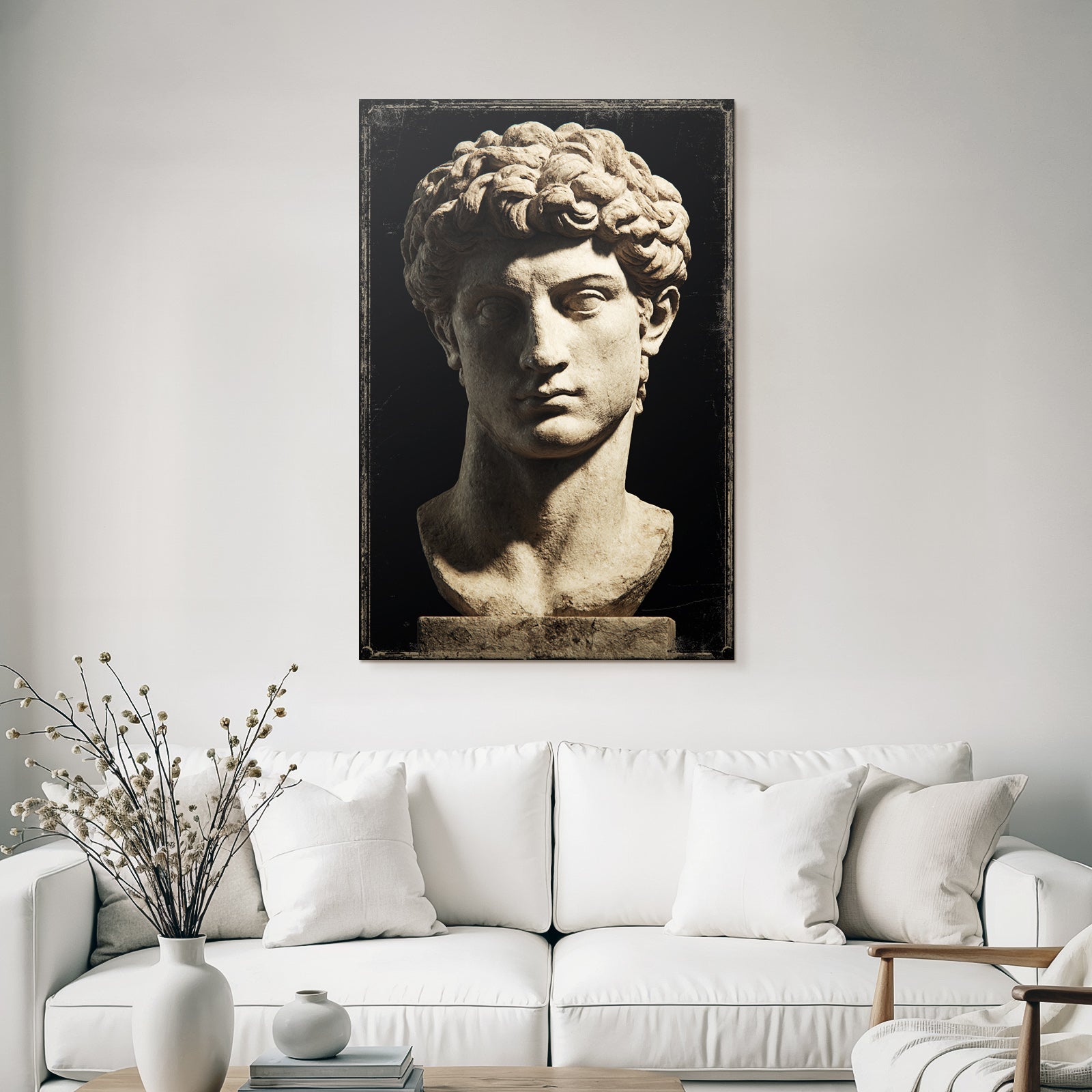 Jugendlicher Bust Mit Lockigem Haar Marmor Sculptur E Kunst