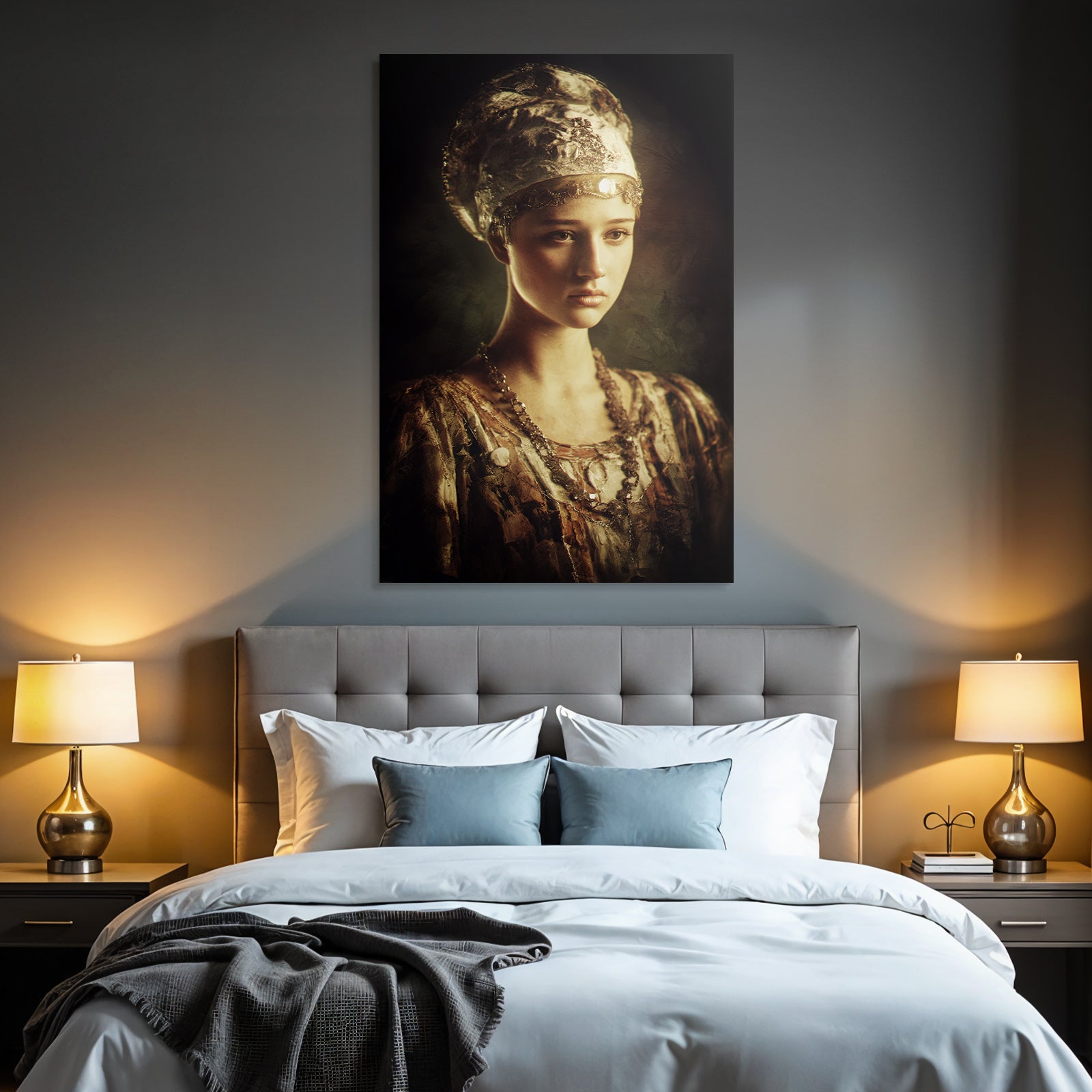 Junge Frau Portrait Historischer Stil Mit Juwelen