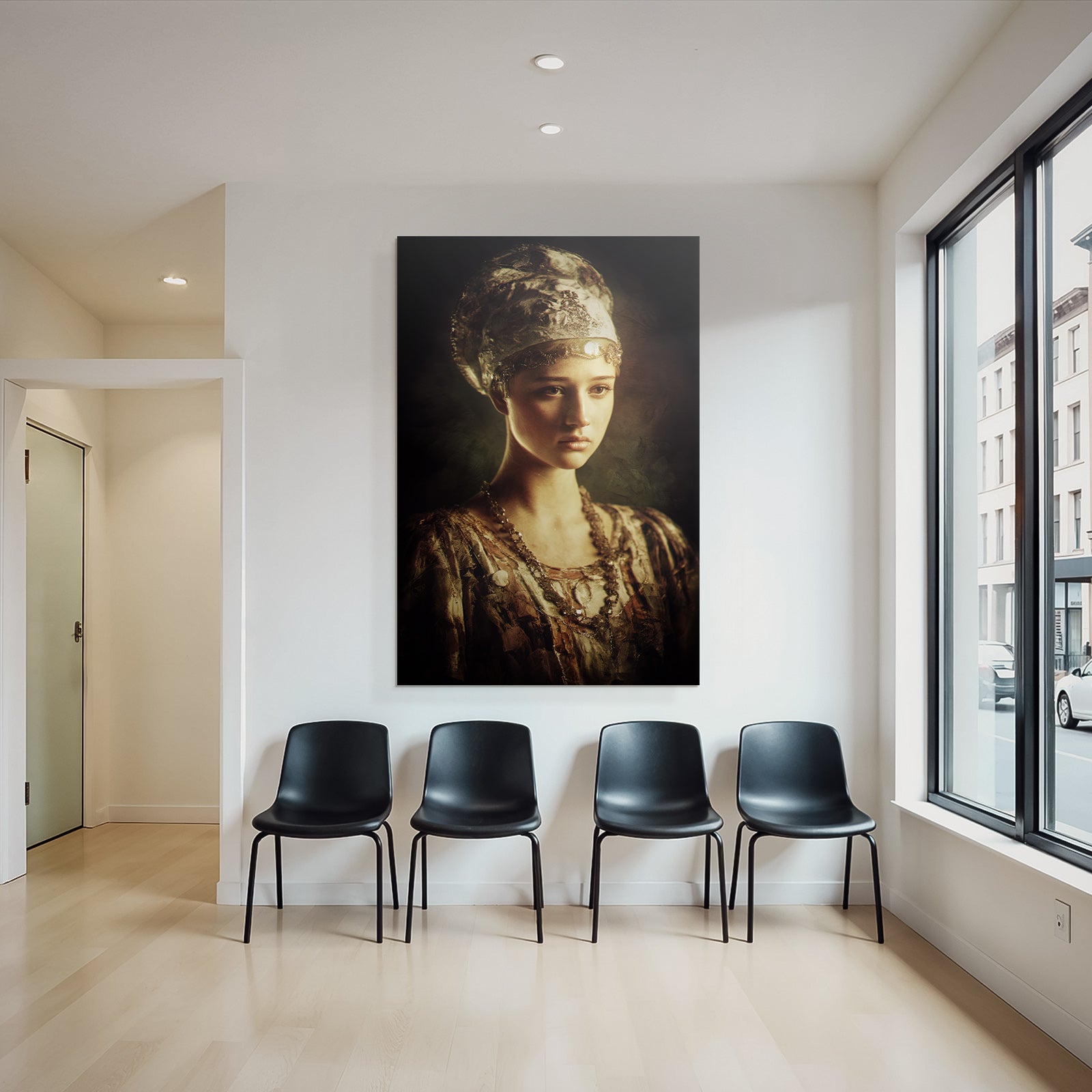 Junge Frau Portrait Historischer Stil Mit Juwelen
