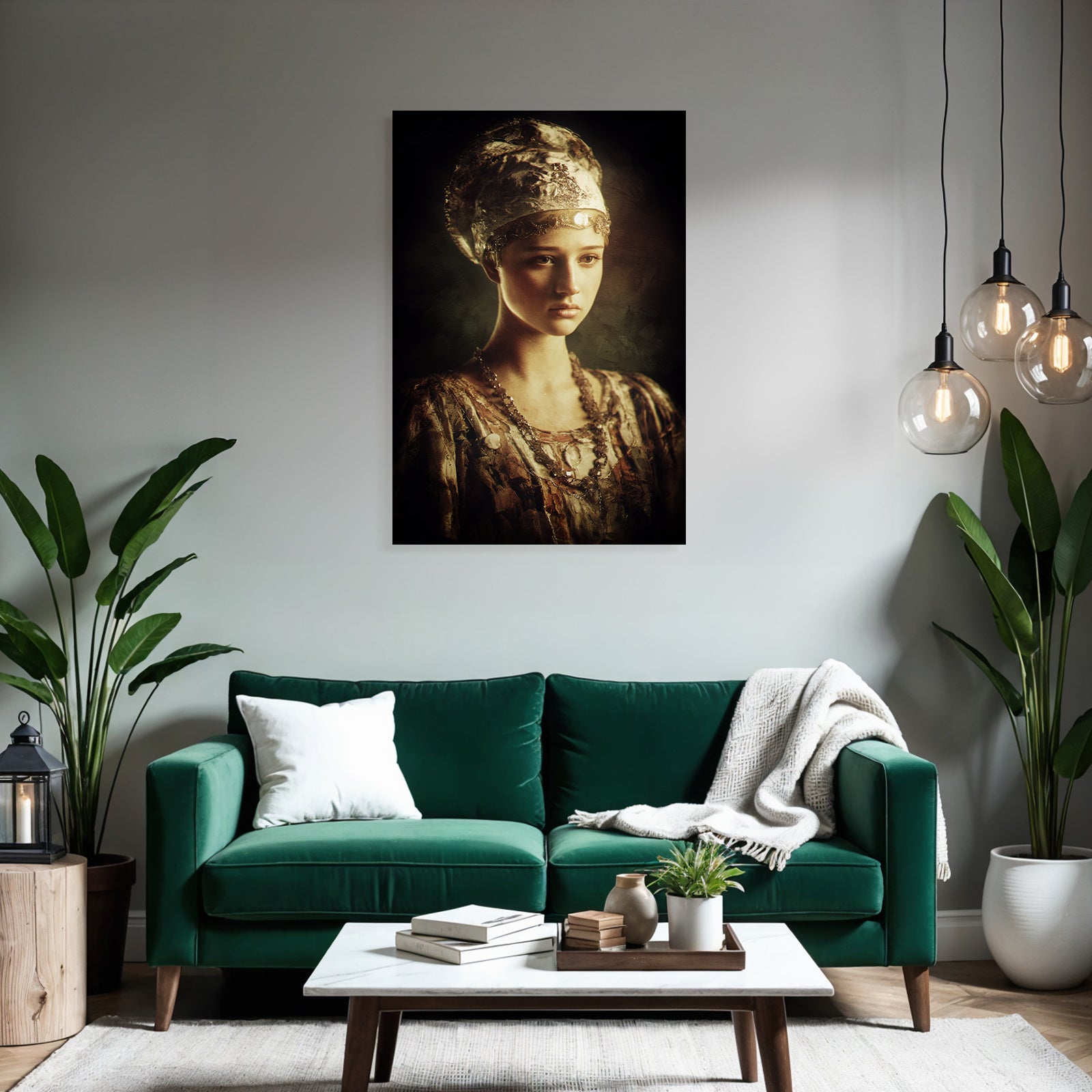 Junge Frau Portrait Historischer Stil Mit Juwelen