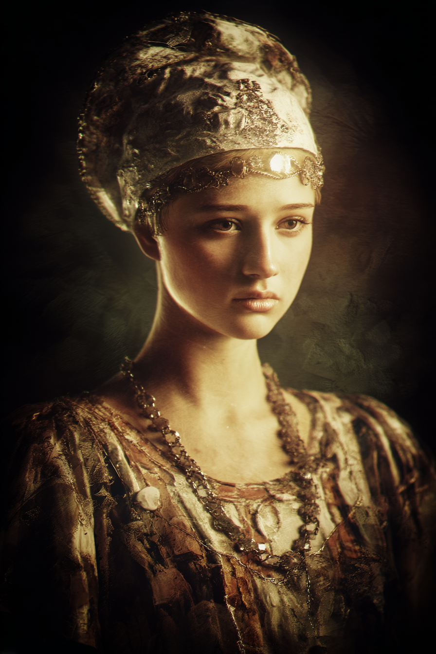 Junge Frau Portrait Historischer Stil Mit Juwelen | Klassisch | Einrichtungsstile