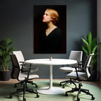 Junge Frau Portrait Profilansicht Mit Weichem Licht Und Dunklem Hintergrund