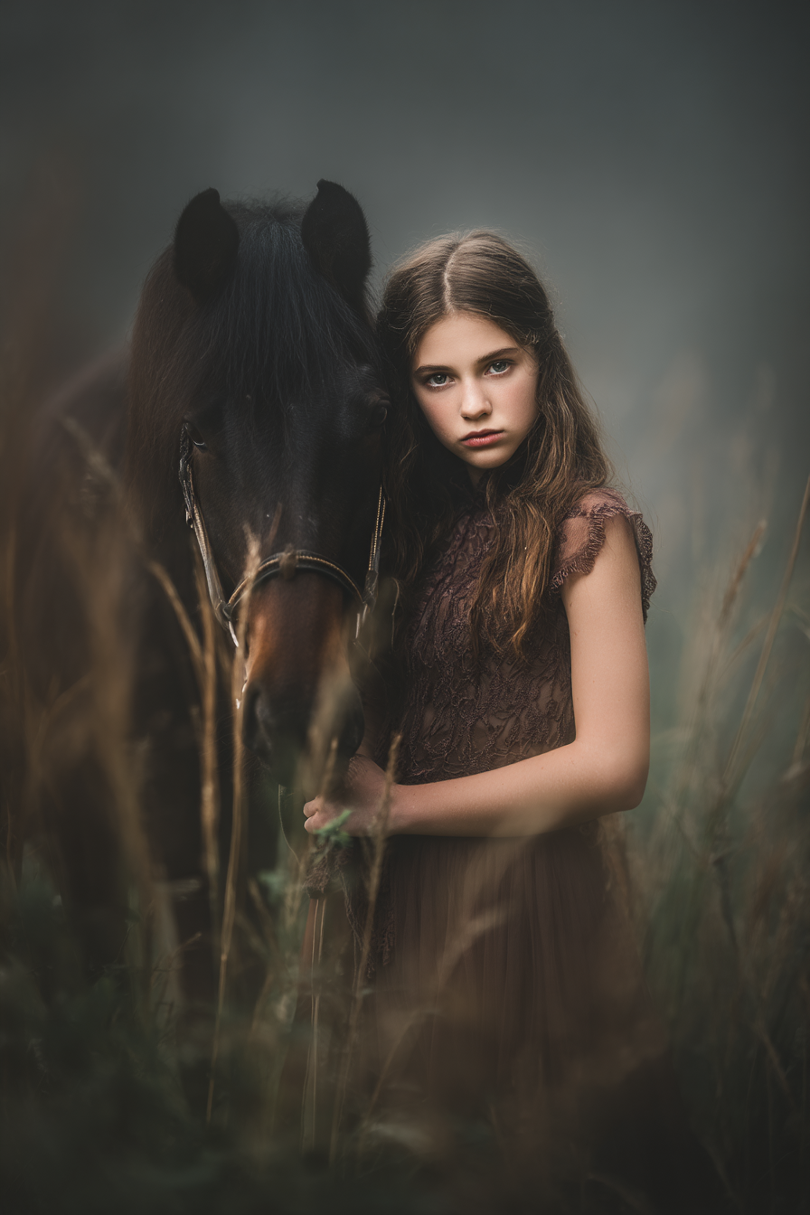 Junge Mit Pferd Im Natur Gebiet Misty Mood | Klassisch | Einrichtungsstile