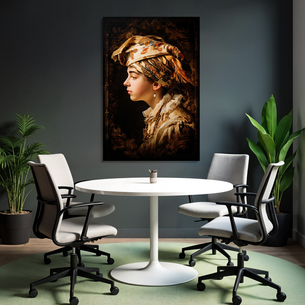 Junge Person Ornate Bekleidung Kopfbedeckung Digitale Kunst