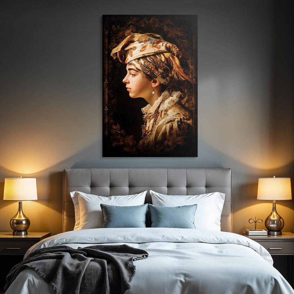 Junge Person Ornate Bekleidung Kopfbedeckung Digitale Kunst