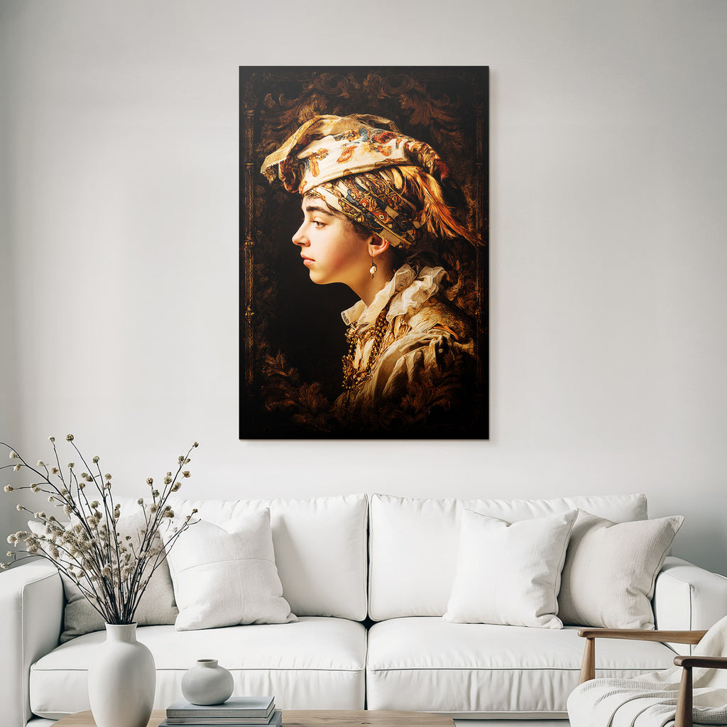 Junge Person Ornate Bekleidung Kopfbedeckung Digitale Kunst