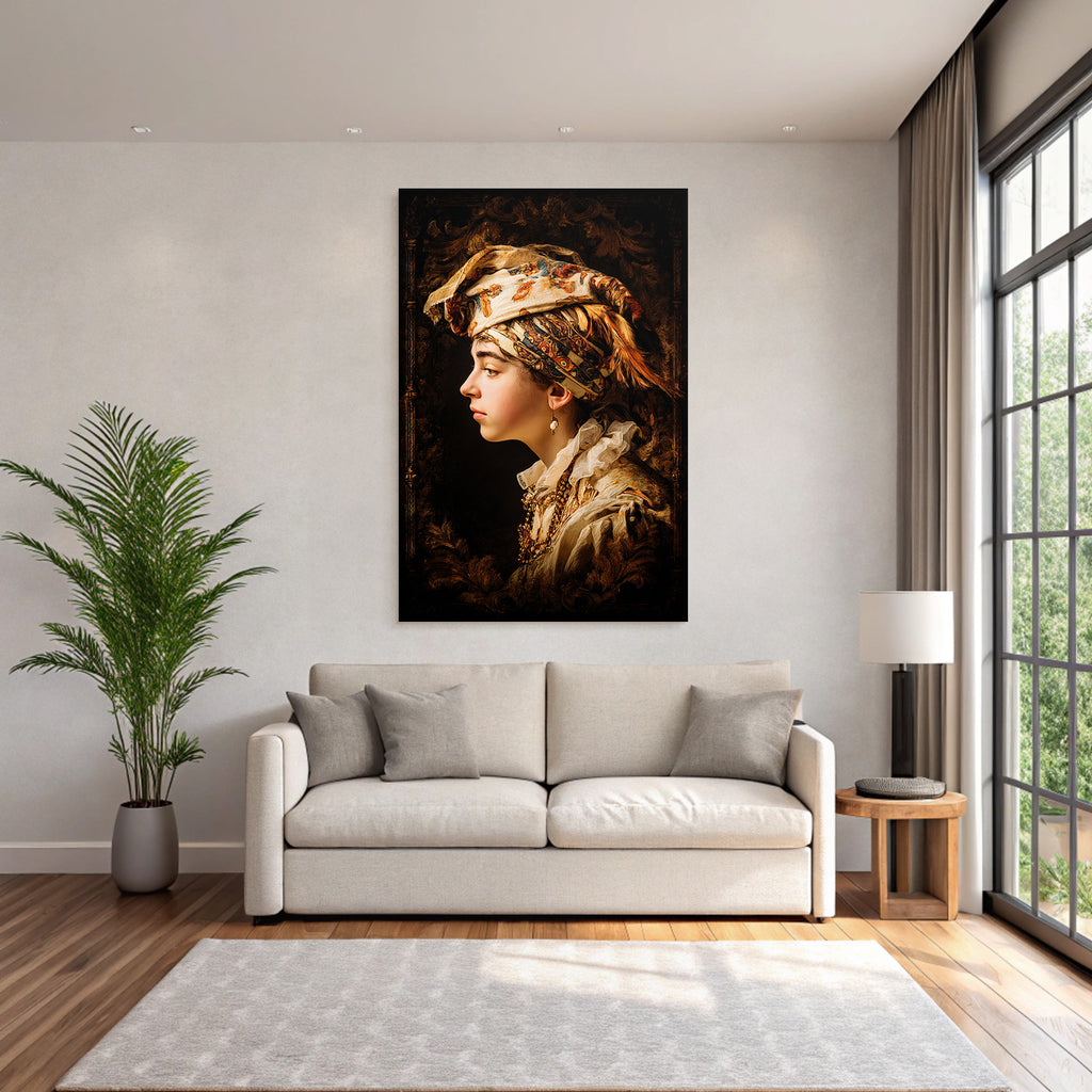Junge Person Ornate Bekleidung Kopfbedeckung Digitale Kunst
