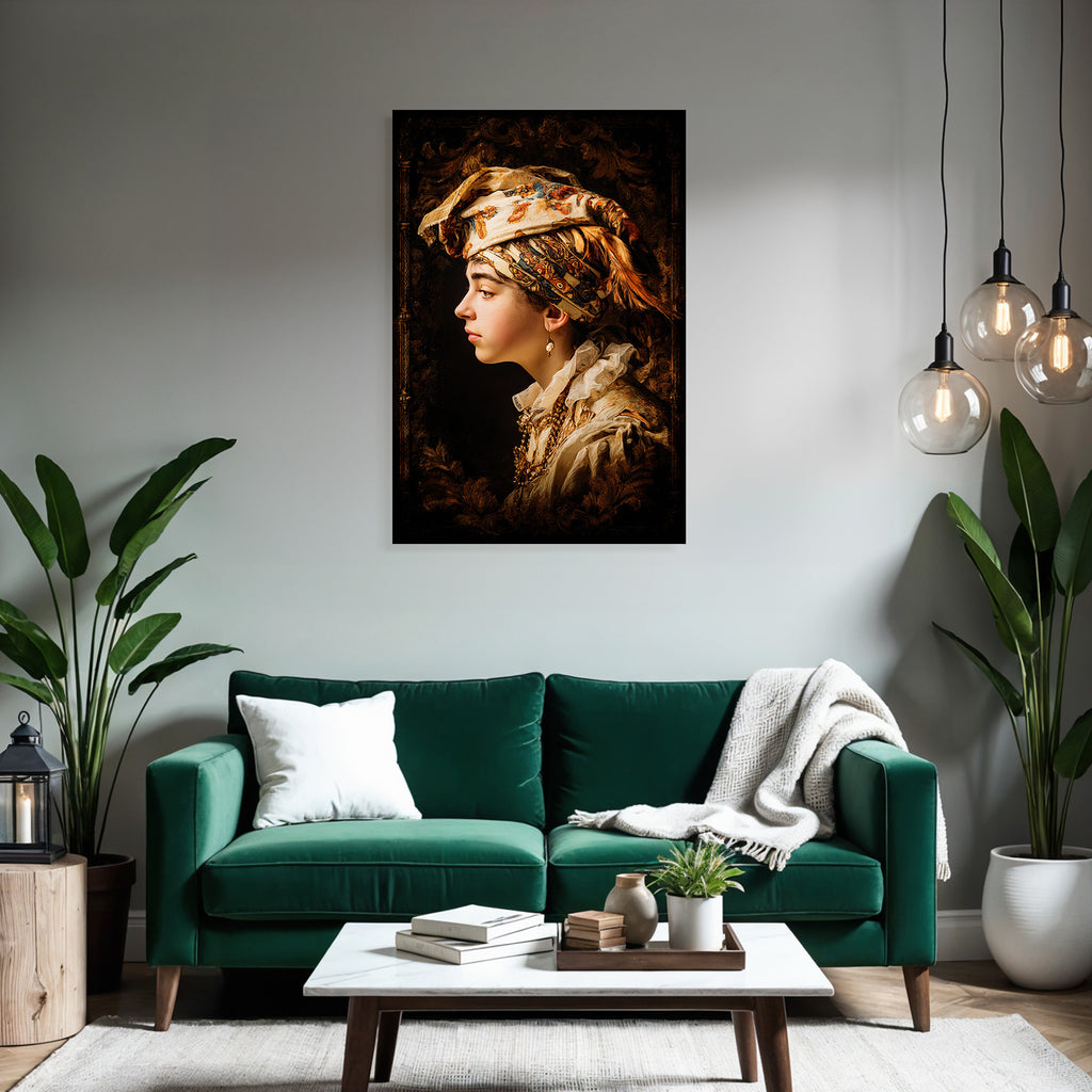 Junge Person Ornate Bekleidung Kopfbedeckung Digitale Kunst